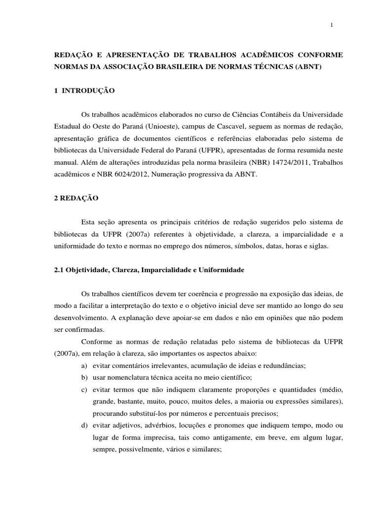 Normas ABNT para Trabalhos Acadêmicos | PDF | Citação | Caixa alta e ...