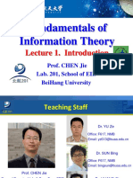 Fundamentals of Information Theory: Prof. Chen Jie Lab. 201, School of Eie Beihang University