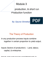 Theory of Production, & Short Run Production Function: By: Gaurav Shreekant