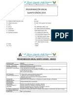 Programación Anual Quinto Grado 2019