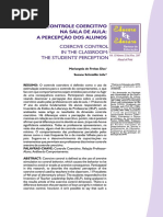 Controle Coercitivo Na Sala de Aula - A Percepção Dos Alunos