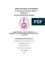 Caracterización geológica y geotécnica de un proyecto de túnel en Ancash