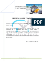 Certificado de Trabajo Ayudante de Obra