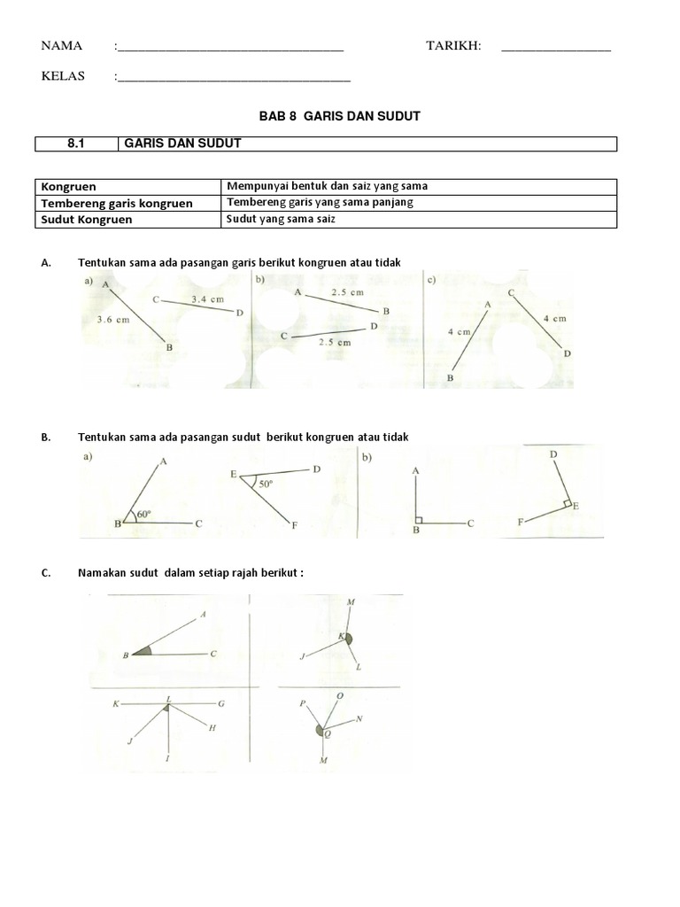 Bab 8 Garis Dan Sudut 2019 Pdf