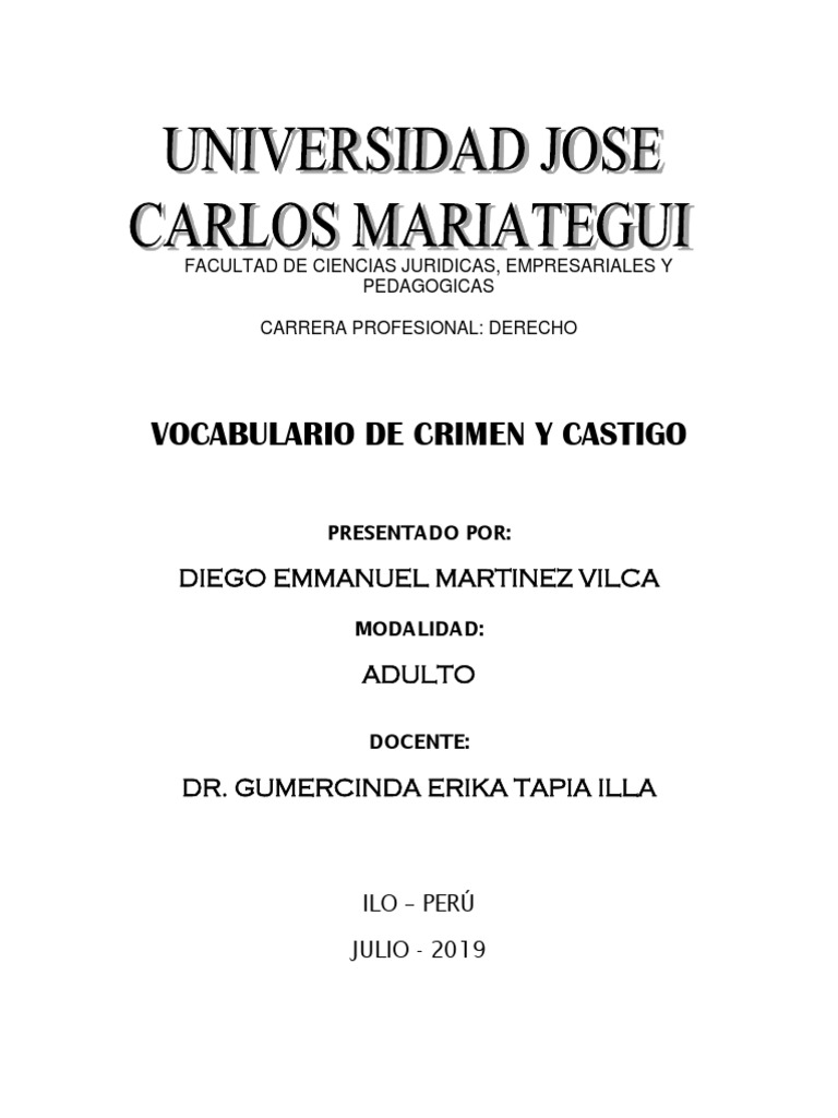 Crime and Punishment Vocabulary Guide | PDF | Murder | Crime & Violence