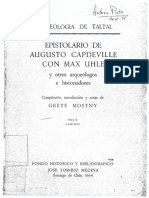 Mostny 1964 - Epistolario de Augusto Capdeville Con Max Uhle - Tomo 2