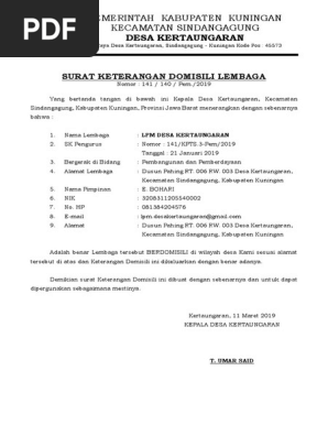 Keterangan Domisili Lpm Ktu