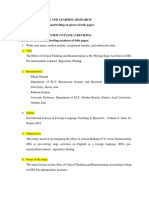 Language Teaching and Learning Research Write The Assignments in Handwriting On Pieces of Folio Paper