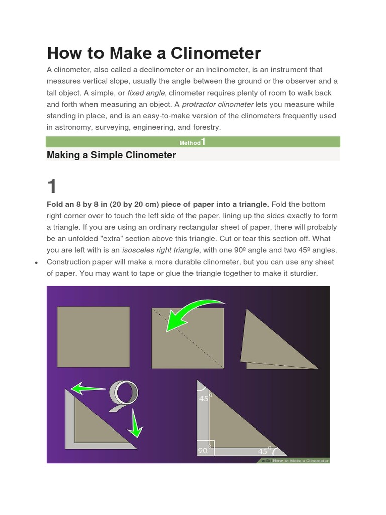 How To Make A Clinometer | PDF | Trigonometric Functions | Angle