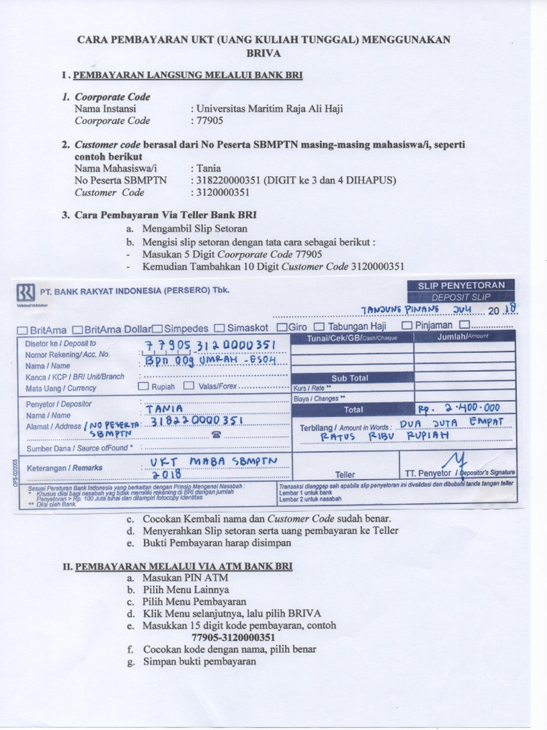 Tata Cara Pembayaran Ukt 1 Pdf