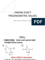 Finding Exact Trigonometric Values: Instructor Brian D. Ray