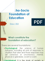 CAHPTER 1 Overview Psycho-Socio Foundation of Education