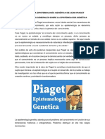Críticas A La Epistemología Genética de Jean Piaget