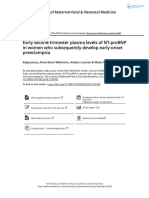 Early Second-Trimester Plasma Levels of Nt-Probnp in Women Who Subsequently Develop Early-Onset Preeclampsia