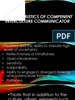 Characteristics of A Competent Intercultural Communicator