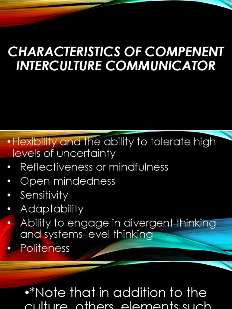 Characteristics of A Competent Intercultural Communicator | PDF