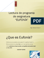 Lectura de Programa de Asignatura "Eufonía": Flga. Bárbara Farías F
