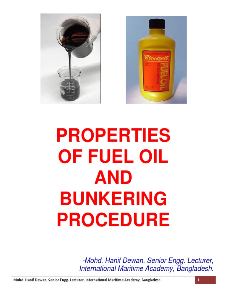 Properties of Fuel Oil and Bunkering Pro PDF | PDF | Fuel Oil | Gasoline