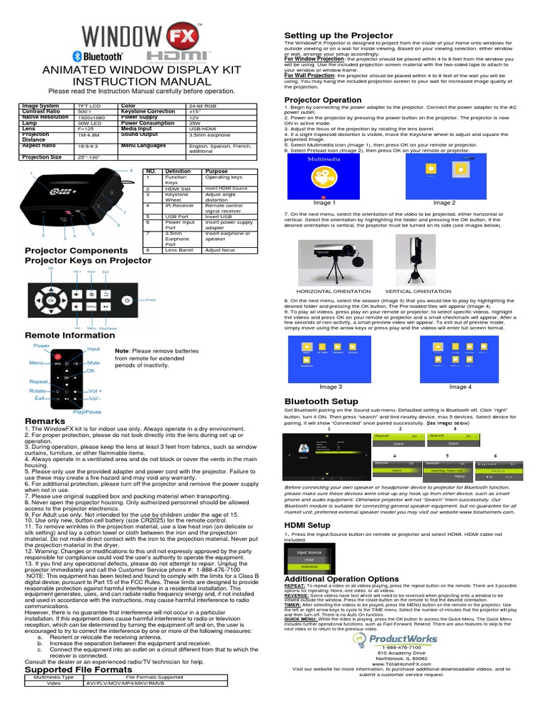 WindowFX Projector Instruction Manual | PDF | Electromagnetic ...