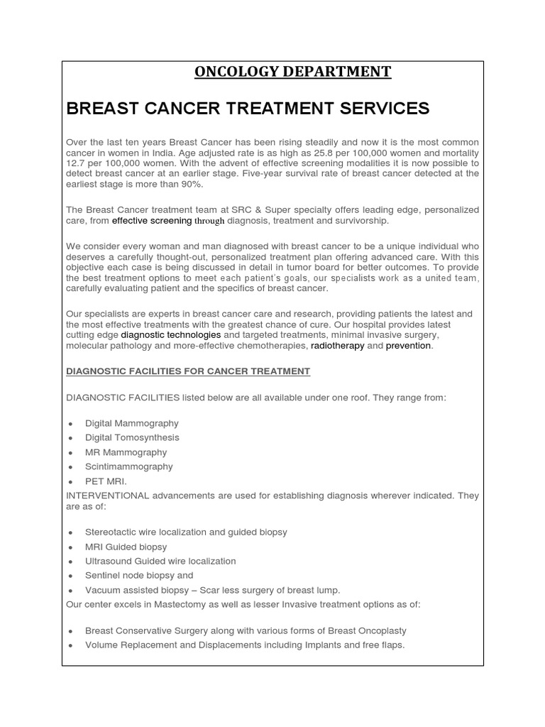 Clinical Services 4 | PDF | Breast Cancer | Radiation Therapy