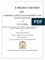 Summer Project Report: Working Capital Management and Ratio Analysis at Tata Steel