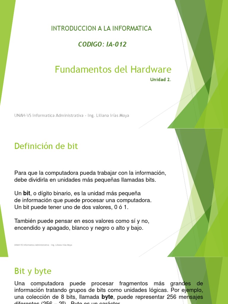 Fundamentos de Bits y Almacenamiento | PDF | Poco | Byte