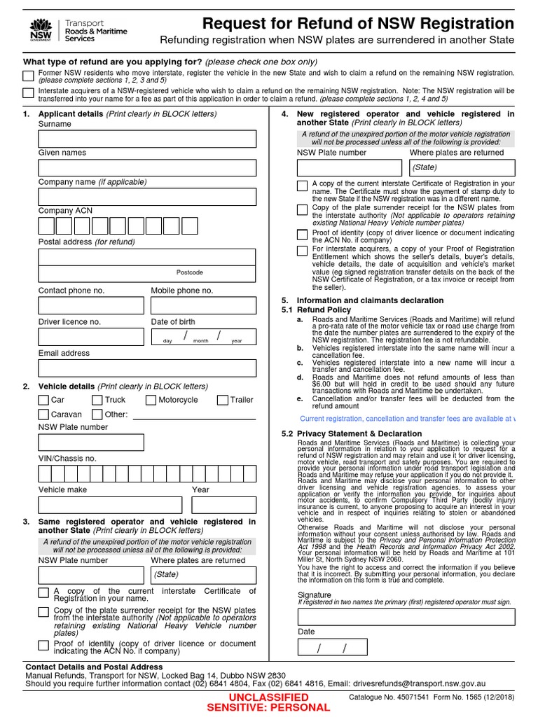 Request For Refund PDF Driver