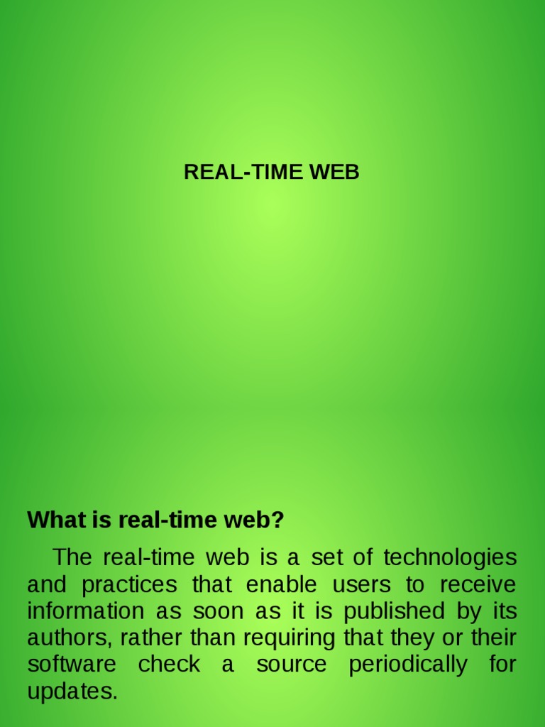 Understanding Real-Time Web Technologies | PDF