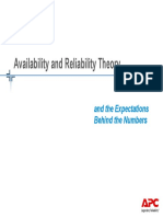 Availability and Reliability Theory: and The Expectations Behind The Numbers