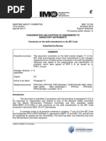 MSC 101-3-8 - Comments on the Draft Amendments to the IBC Code (Norway)