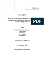 Judgment R (On The Application of Roberts) (Appellant) V Commissioner of Police of The Metropolis and Another (Respondents)