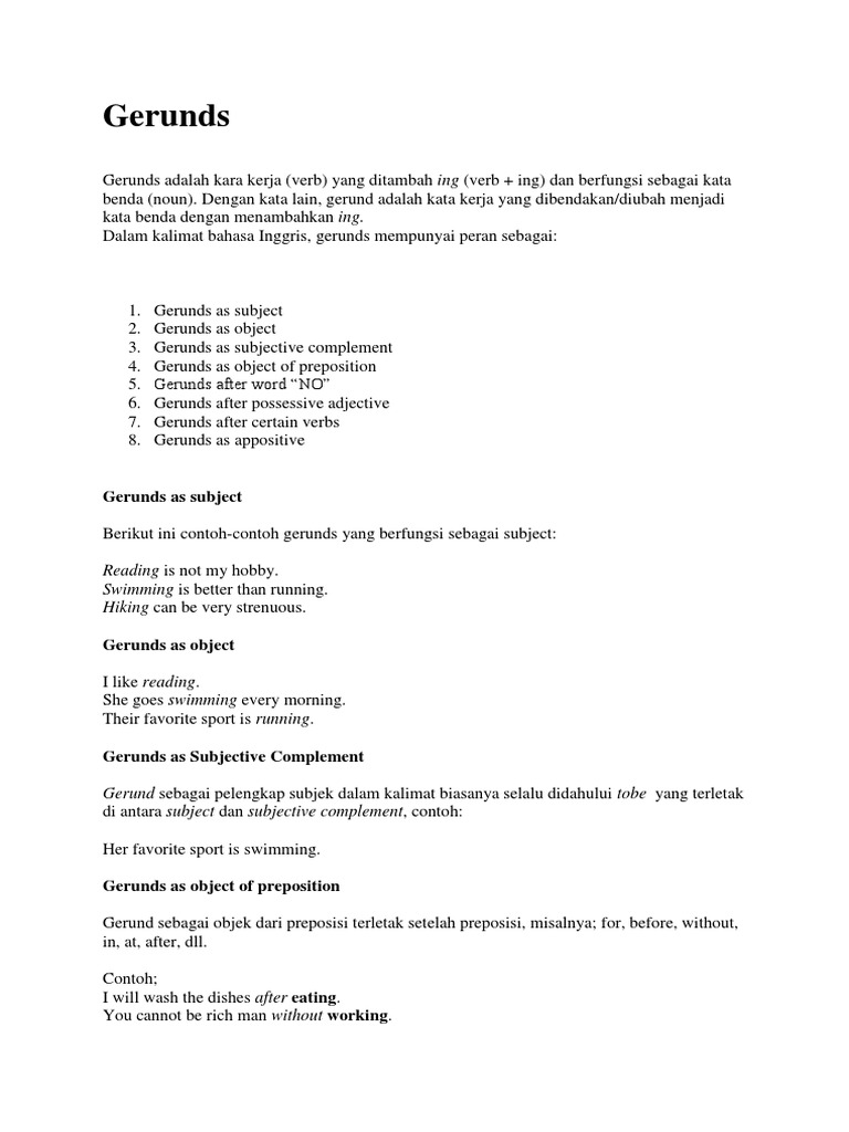 Gerunds Verb Onomastics