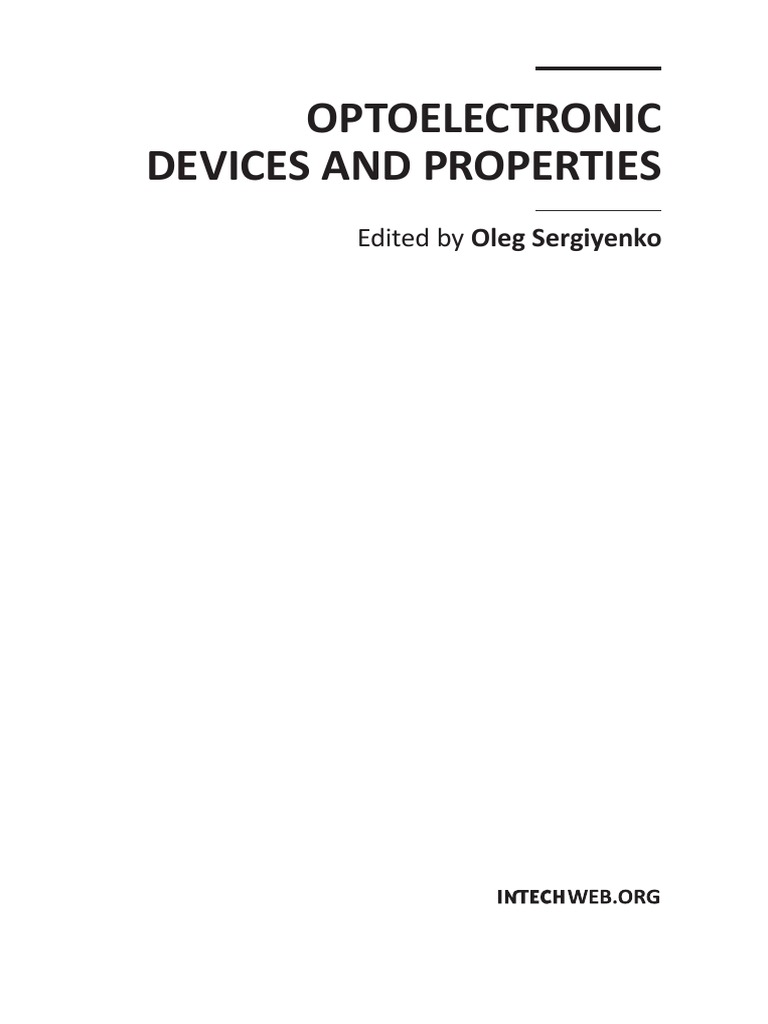 Optoelectronic Devices and Properties PDF PDF Materials Science