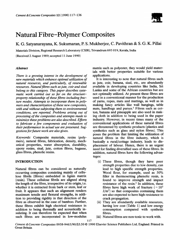 Natural Fibre-Polymer Composites | PDF | Composite Material | Fibers
