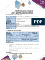 Guía de Actividades y Rúbrica de Evaluación-Tarea 2 - Conjugar Verbos, Adverbios y Preposiciones.