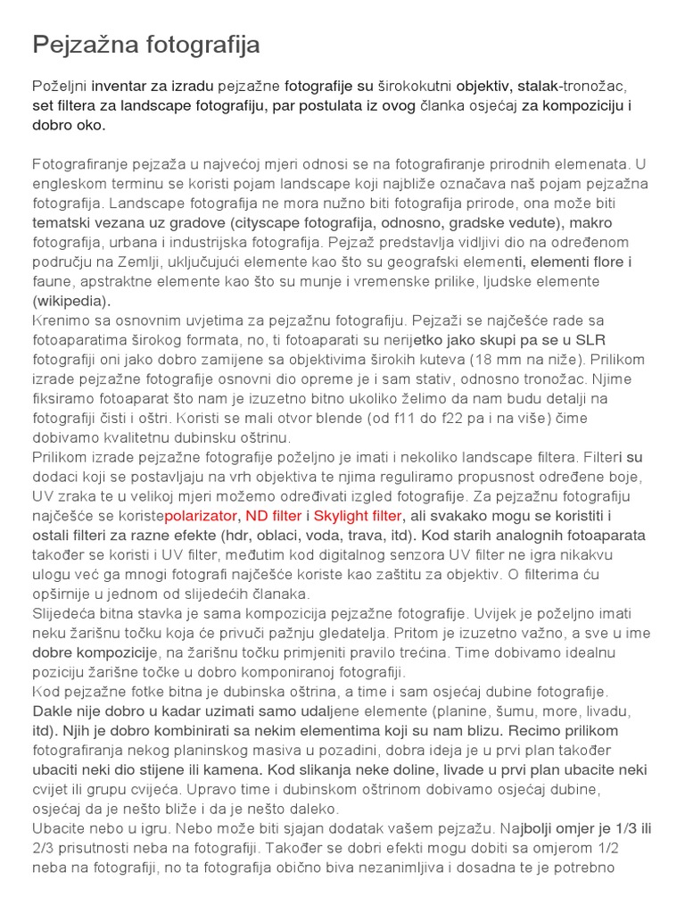 Pejzazna Fotografija | PDF