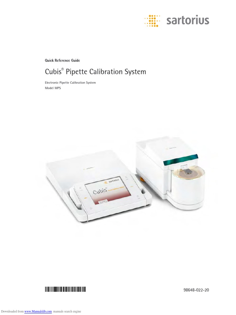 Cubis Pipette Calibration System: Quick Reference Guide | PDF | Ac ...