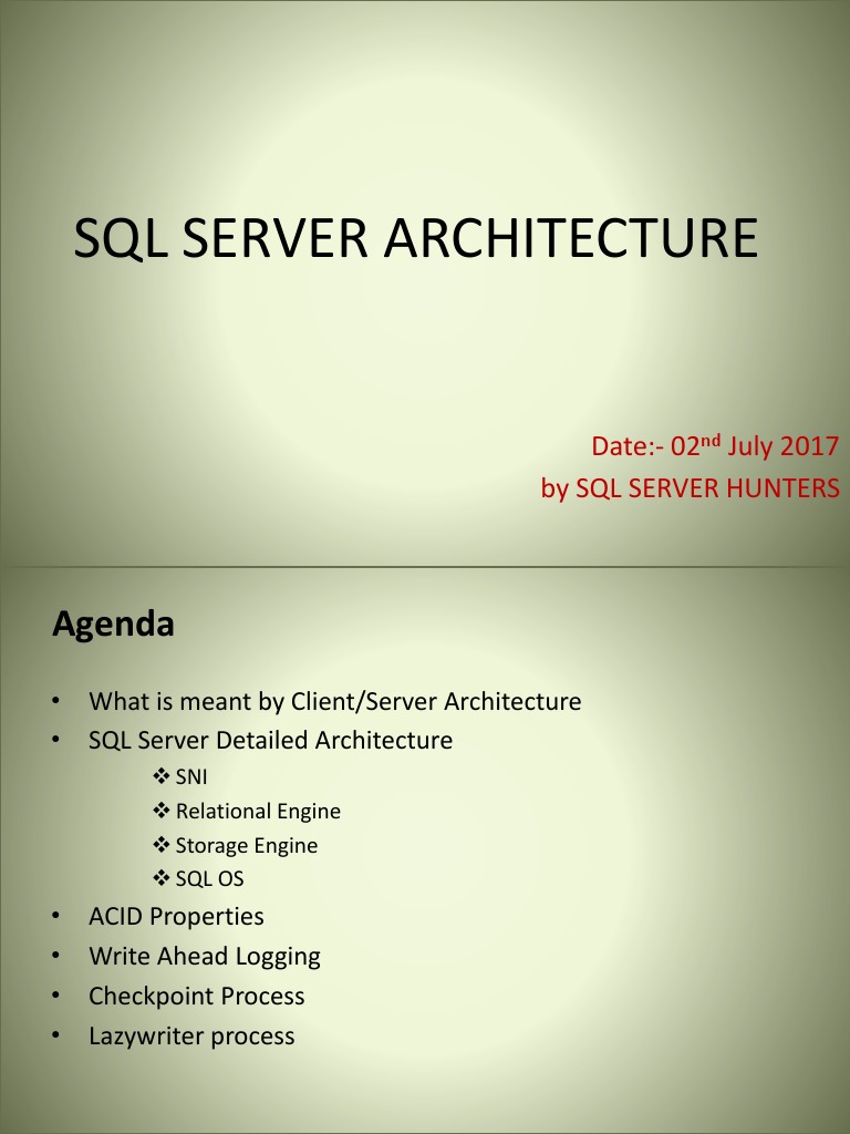 SQL Server Architecture | PDF | Microsoft Sql Server | Database Transaction image.