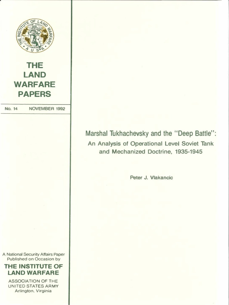 Tukhachevsky's Deep Battle Doctrine Analysis | PDF | Armoured Warfare ...