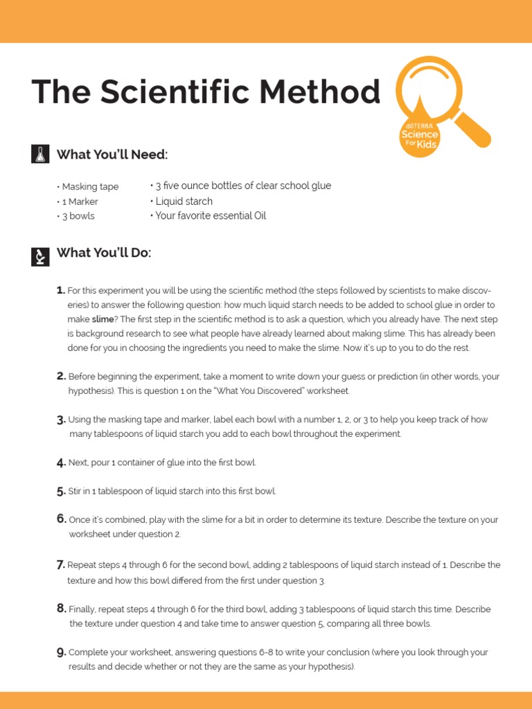 Science For Kids Scientific Method Experiment | PDF | Scientific Method ...