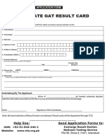 Duplicate Gat Result Card S T NS T N: Personal Information