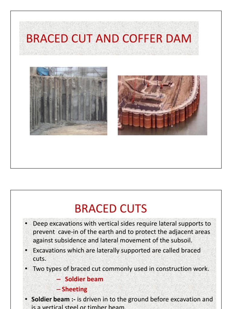 Braced Cut and Cofferdam Design Guide | PDF | Deep Foundation | Friction