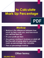 How To Calculate Mark Up Percentage