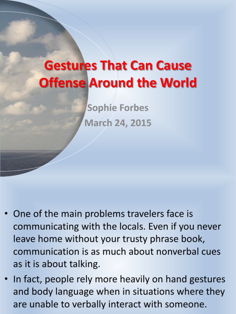 Offensive Gestures Worldwide Guide | PDF | Gesture | Body Language