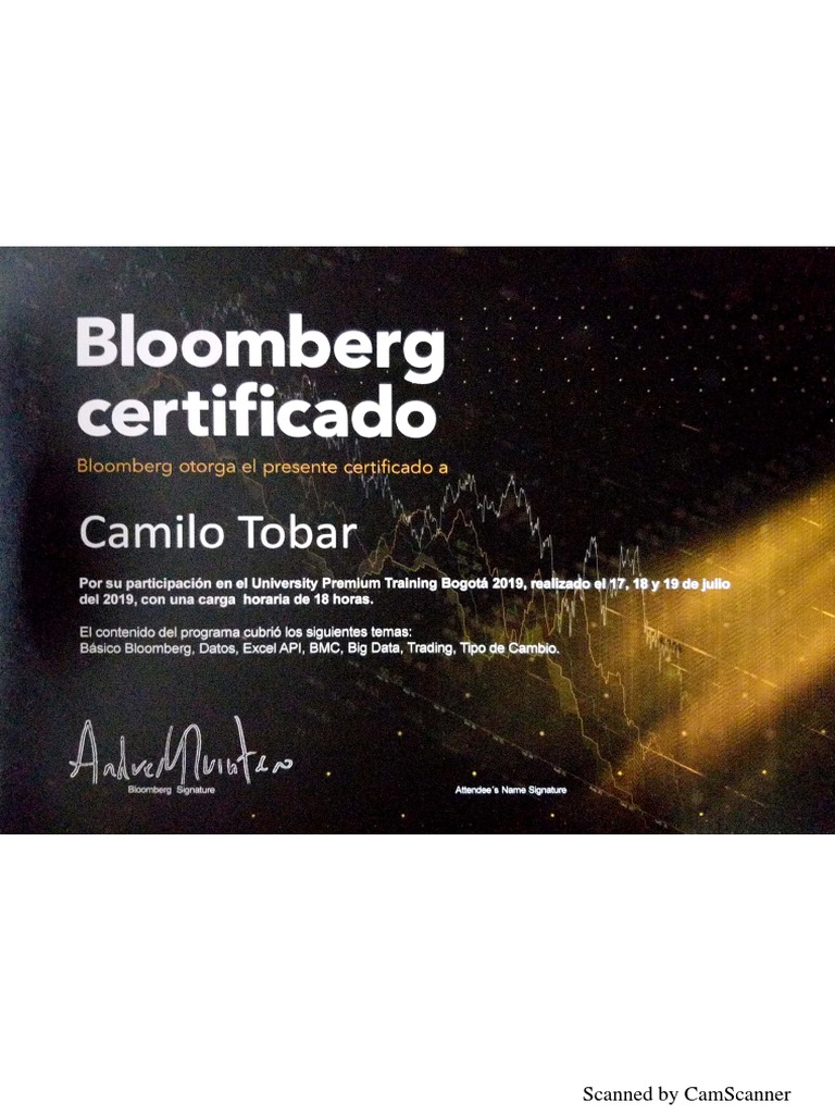 Bloomberg Certificado NCH1906 | PDF