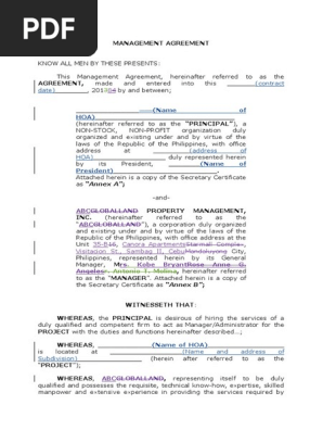 Management Contract