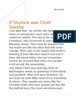 If Shylock Was Chief Seattle