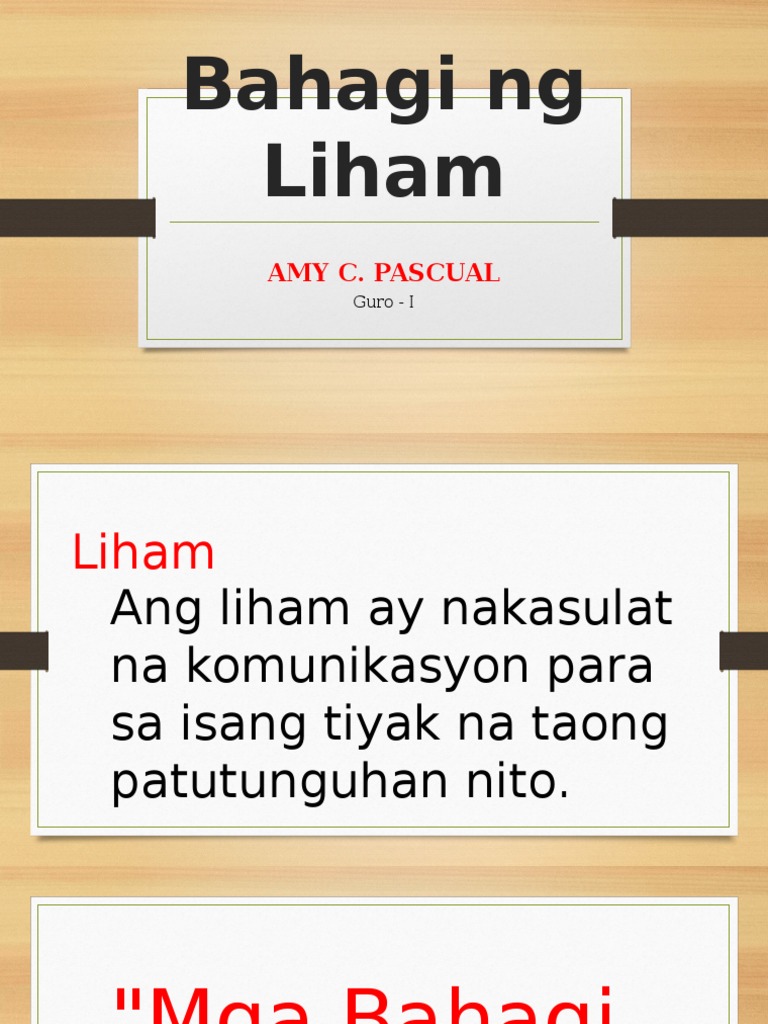 Bahagi Uri NG Liham | PDF