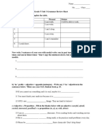 Unit 3 Grammar Review Sheet