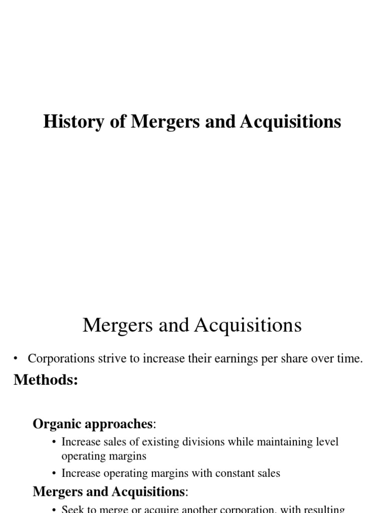 Evolution of Mergers and Acquisitions | PDF | Leveraged Buyout ...